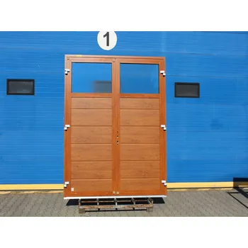 Garážová vrata VÝPRODEJ - Dvoukřídlá garážová vrata - ALIPLAST IMPERIAL 65, 2030x2500 mm, zlatý dub/bílá