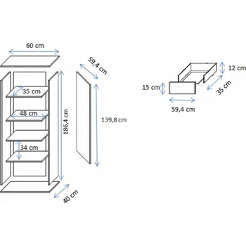Obývací stěna Cama SOHO 201049 skřínka do obývacího pokoje Úložná skříňka