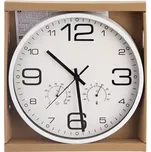 Hodiny nástěnné kov tepl./vlhk. bílé pr. 33 cm