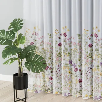 Voálová záclona s olůvkem Kvítí obšití okrajů a našití stužky 290