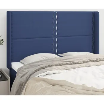 Čelo postele typu ušák modré 147x16x118/128 cm textil IM_3119444