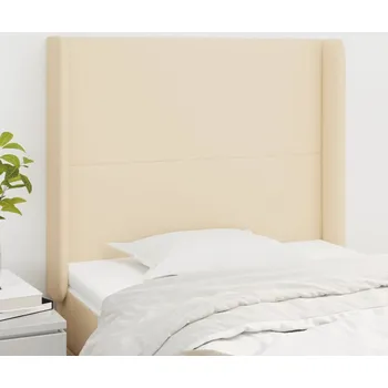 Čelo postele typu ušák krémové 93x16x118/128 cm textil IM_3119287