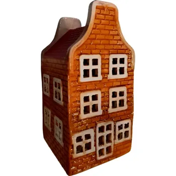 Keramický domeček oranžový 19 cm