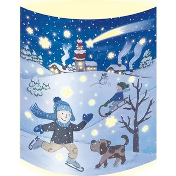 Vánoční dekorace Nekupto Svítící dekorace lucerna - Zasněžená krajina