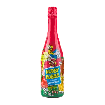 CZ distribuce ROBBY BUBBLE Jahoda Nápoj dětský šumivý 6 x 750 ml - rychlé špunty