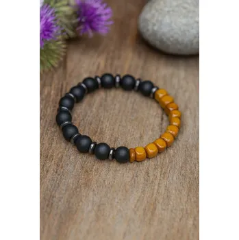 Náramek Náramek z kamenů a dřeva 23-514