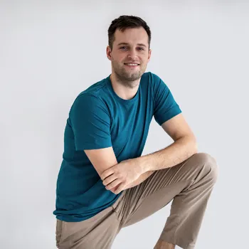 Pánská móda Pánské petrolejové bambusové tričko Velikost: S