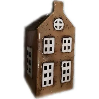 Keramický domeček hnědý, 16,8 cm