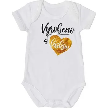 Kojenecký body Dětské body s potiskem - Vyrobeno s láskou - 3 - 6 měsíců