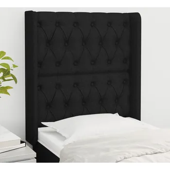 Čelo postele typu ušák černé 83x16x118/128 cm textil IM_3119892