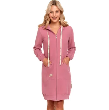 Dámské oblečení Dámský župan na zip Doctor Nap SMZ.9756 s kapucí Barva: Růžová, Velikost: S