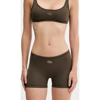 Dámské kraťasy Kraťasy Diesel SOPHIA-UTLT dámské, zelená barva, high waist, A19360.0PJBA 77X, vel. L