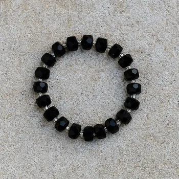 Náramek Náramek lesklé kamínky - černý