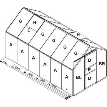 Skleník Náhradní prosklení pro skleník VITAVIA VENUS 6200 PC 4 mm LG3064