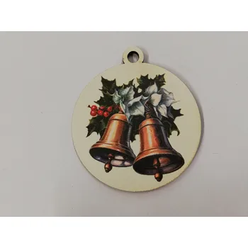 Vánoční dekorace Vánoční výřez baňka - zvonečky č.4