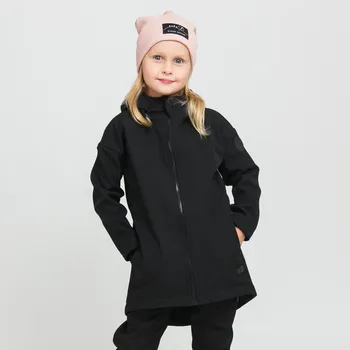 Dětský černý softshellový oversize kabátek Velikost: 158/164