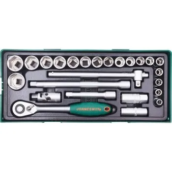 Gola sada 1/2", 6hranné hlavice, 10-32 mm, 25 kusů - JONNESWAY S04H4125SP