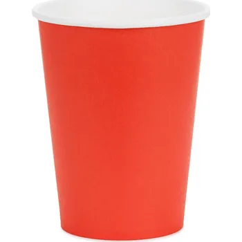 Party nádobí Papírové kelímky červené 250 ml – balení 6 ks
