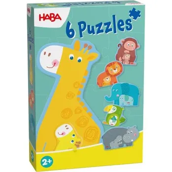 Puzzle Haba Puzzle pro nejmenší Zvířecí rodinka 6 ks