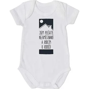 Kojenecký body Dětské body s potiskem - Jsem plešatý, nezaměstnaný - 3 - 6 měsíců