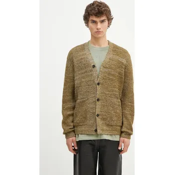 Dámský svetr Vlněný svetr Norse Projects Loki Wool Cotton Rib Cardigan N45.0618.8096 zelená 77X, vel. L
