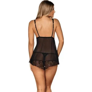 Dámská erotická košilka Sexy košilka Obsessive Firella Babydoll Černá L/XL