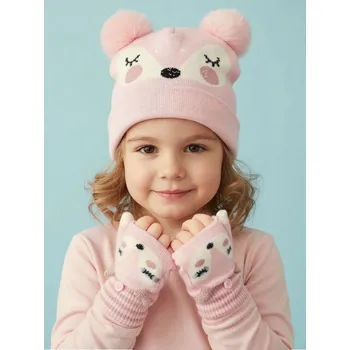 Čepice Sinsay - Sada: Čepice s rukavicemi - pastelová růžová - 028FU-03X - 028FU-03X-S