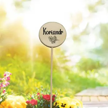 Dřevěné zapichovátko k bylinkám 30 cm - koriandr