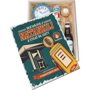 Dárkový potravinový koš Dárková dřevěná bedna pro muže XL - pro motoristy