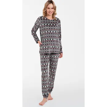 Dámské pyžamo Zimní fleecové pyžamo Italian Fashion Islandia dl.r. dl.sp. Barva: Šedá, Velikost: XL