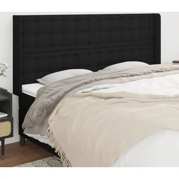 Čelo postele typu ušák černé 183x16x118/128 cm textil IM_3120030