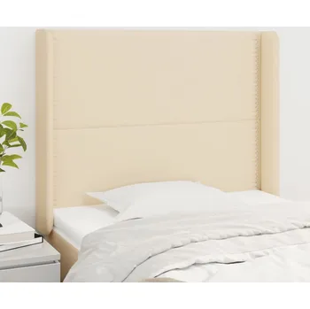 Čelo postele typu ušák krémové 93x16x118/128 cm textil IM_3119427