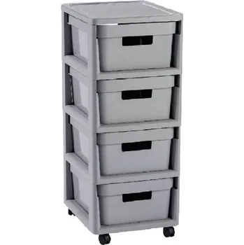 Úložný box Curver Šuplíky INFINITY 4x11L šedé