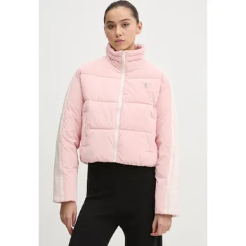 Bunda Guess JEAN dámská, růžová barva, zimní, V5RL04 WGYC2 V5RL04.WGYC2 03X, vel. L