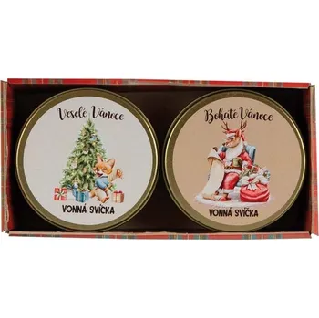 Vánoční dekorace Dárkové balení svíček v krabičce 2ks - Bohaté Vánoce