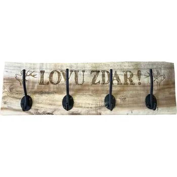 Věšák Dřevěný nástěnný věšák pro myslivce - Lovu zdar