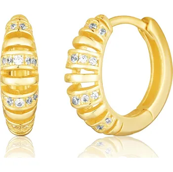 Šperk JVD Dámské pozlacené kruhy se zirkony SVLE3077XH2GO00 + 2 měsíce na vrácení zboží