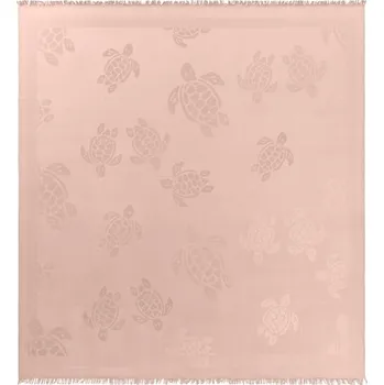 Šátek ŠÁTEK VILEBREQUIN TURTLE JAQUARD WOOL SILK CRISTAL PINK