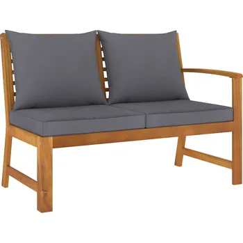 Zahradní lavice zahrada-XL Zahradní lavice 114,5 cm tmavě šedá poduška masivní akácie 311839