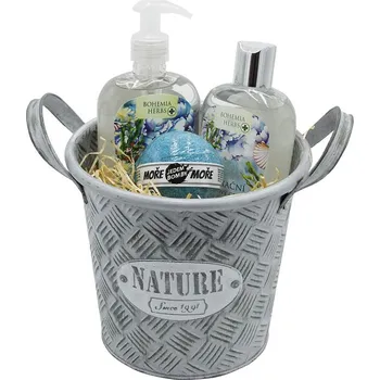 Dárkový potravinový koš Dárkový plechový box – kosmetika moře