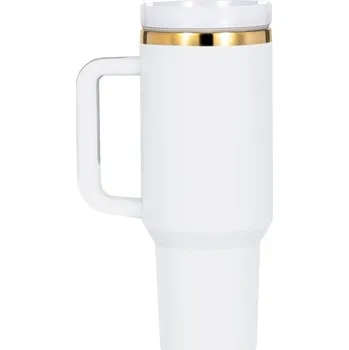 Termohrnek xTool - Nerezový termohrnek s odnímatelným uchem 1,2l - bílý se zlatým efektem