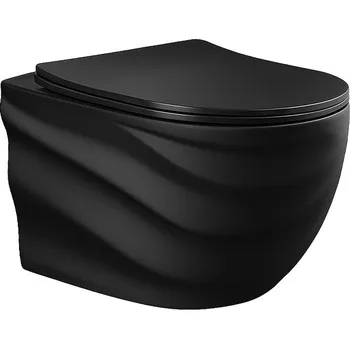 Klozet BPS-koupelny Závěsná WC mísa se SoftClose sedátkem HYD-6927, černá mat