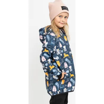 Dívčí bunda Modrá softshell bunda s kočičkami 30/15 Velikost: 122/128