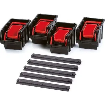 Kistenberg Sada boxů SETTRUCK s lištou na zeď 580x230x130 (16 boxů+5 lišt)