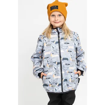Dívčí bunda Šedá softshell bunda s pejsky Velikost: 110/116