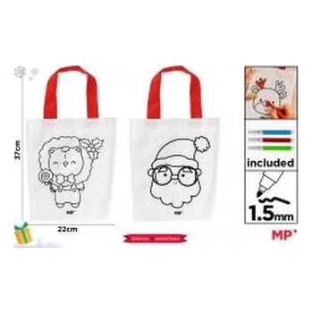 Set školních potřeb Torba świąteczna do malowania + flamastry - kotek