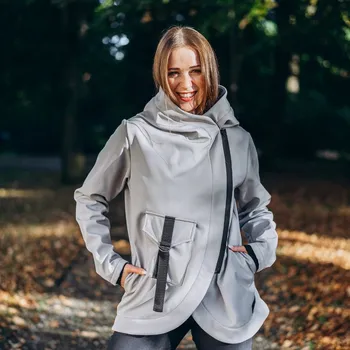 Dámský kabát Dámský krátký ocelový softshell kabátek Velikost: S