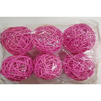 Dekorační ratanové kuličky - růžové - 7cm
