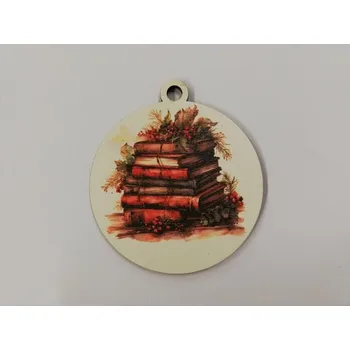 Vánoční dekorace Vánoční výřez baňka - knihy č.5