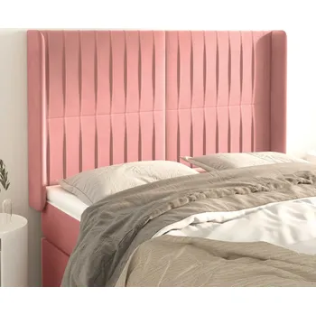 Čelo postele typu ušák růžové 147x16x118/128 cm samet IM_3119871